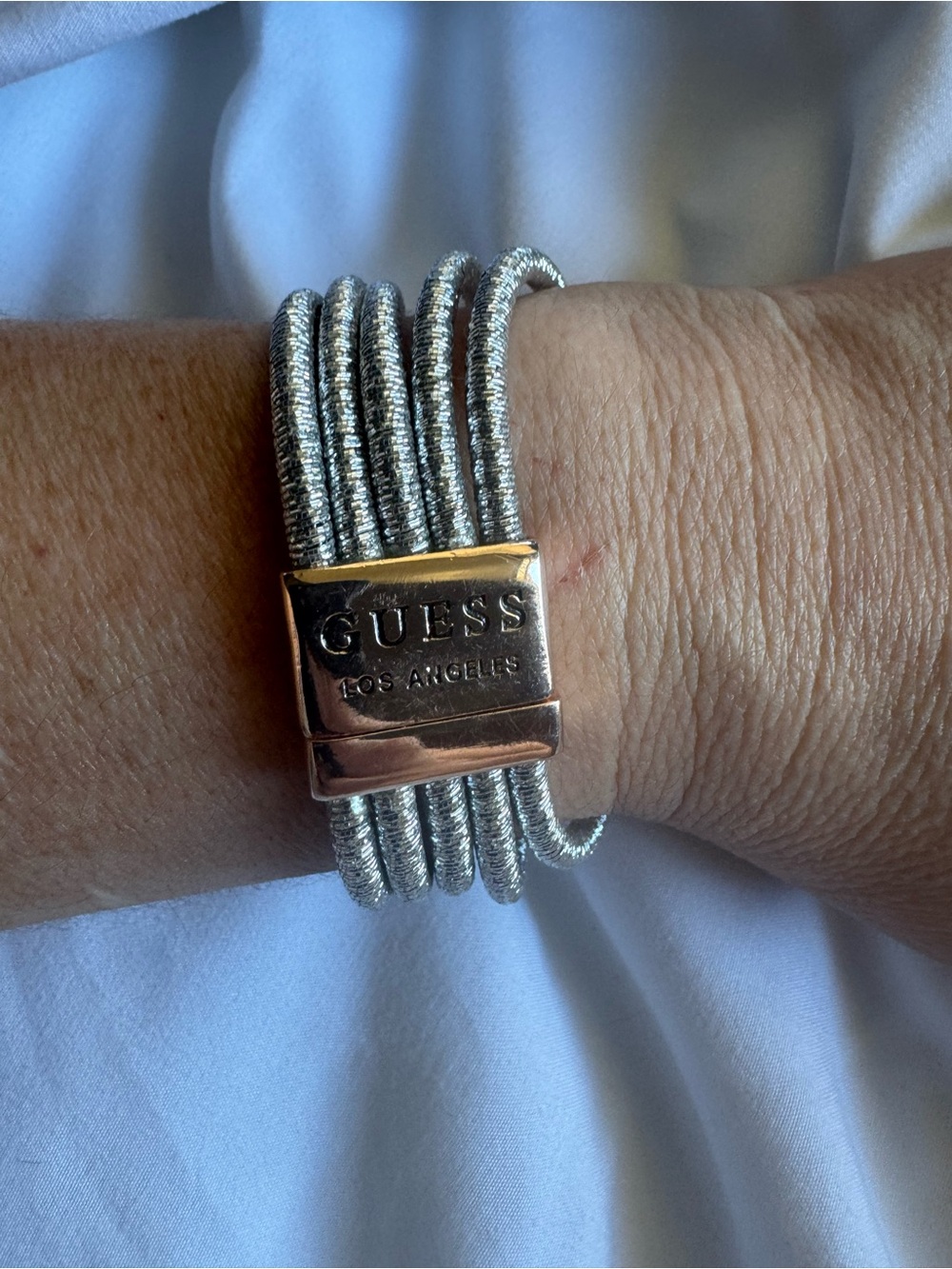 GUESS Silver Multi-Strand Magnetic Clasp Bracelet